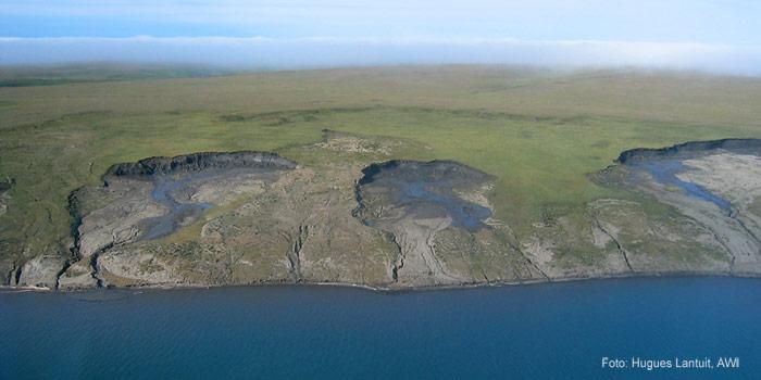 Arktische Küste auf dem Rückzug